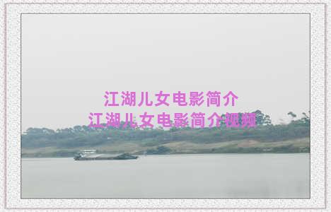 江湖儿女电影简介 江湖儿女电影简介视频